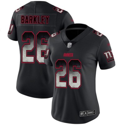 Nike New York Giants #26 Saquon Barkley Black Women's Stitched NFL Vapor Untouchable Limited Smoke Fashion Jersey